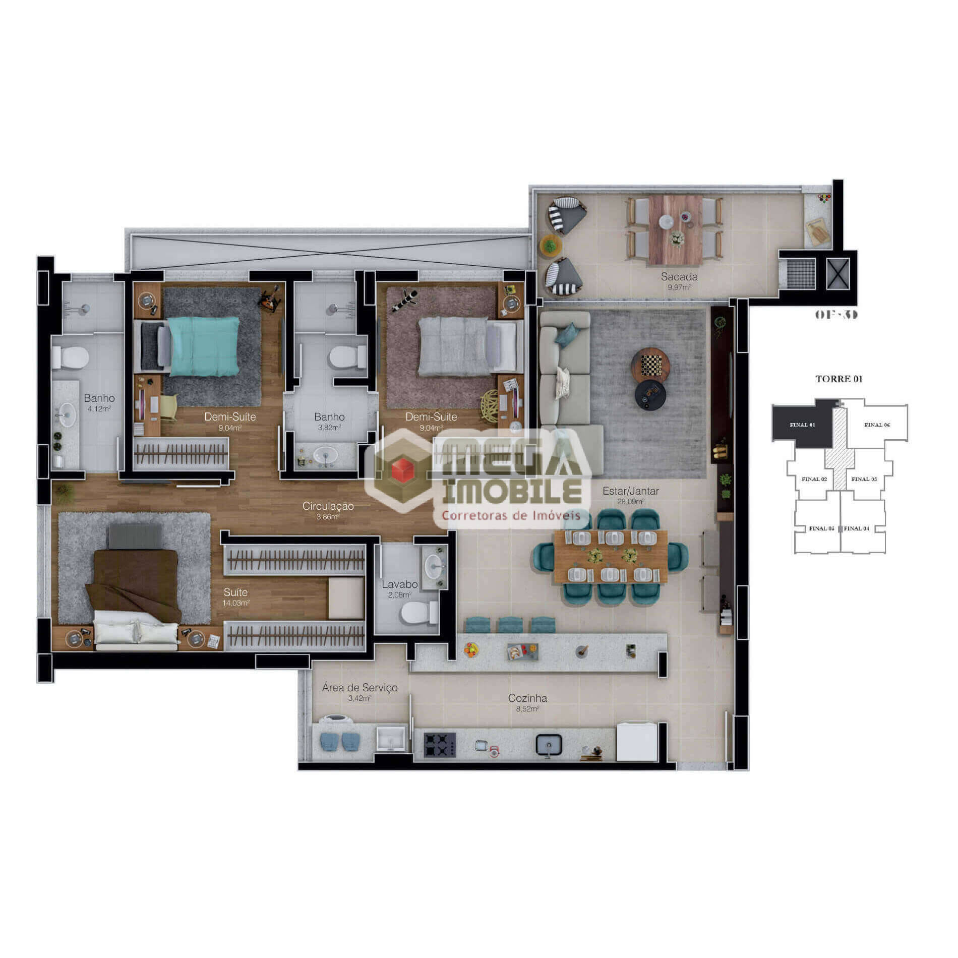 Apartamento à venda com 3 quartos, 111m² - Foto 4