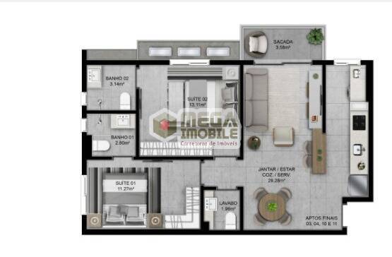 Apartamento à venda com 2 quartos, 75m² - Foto 10